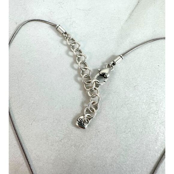 Brighton silver toned and Swarovski Reversible 7 Swirl Necklace Preowned - Picture 6 of 8